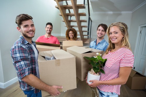 Removal team helping with a home move in North Finchley