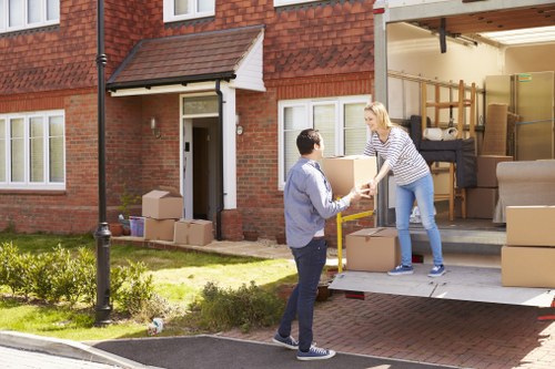 Removal van service in North Finchley on a local residential street