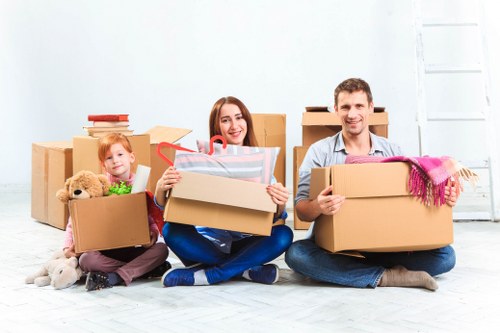 Removals van service operating in North Finchley residential street