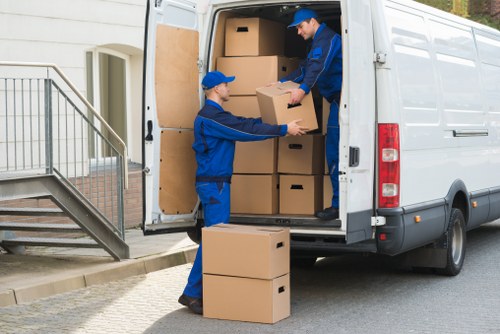 Removal van prepared for furniture transport in North Finchley