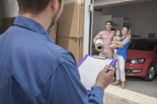 Charity donation collection during a North Finchley clearance
