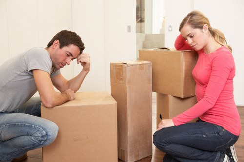 Furniture being moved from a North Finchley flat with stairs access