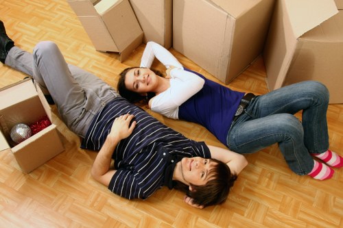 Packed boxes and household items ready for a local move